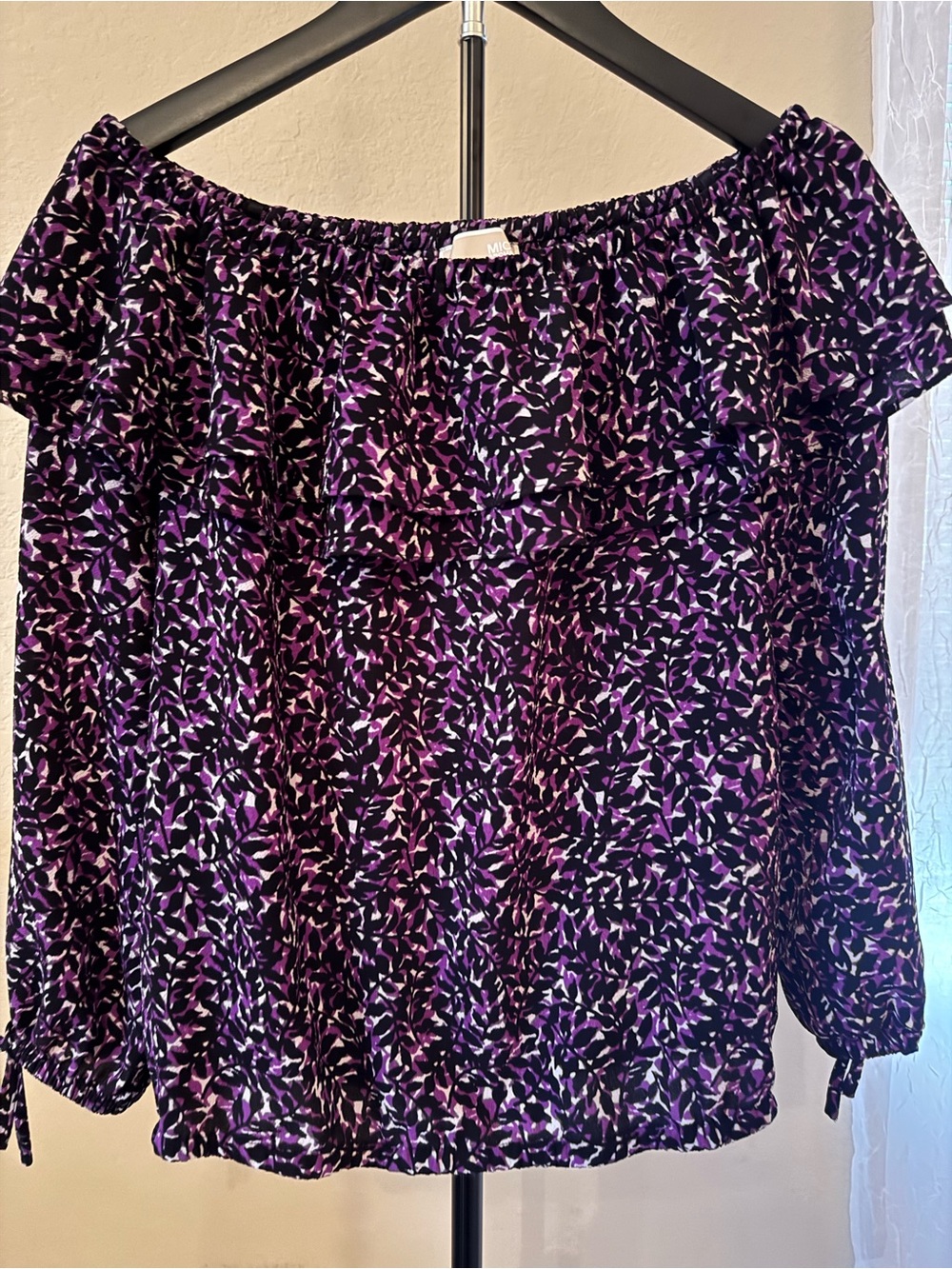MICHAEL Michael Kors Purple Floral Off-Shoulder Top